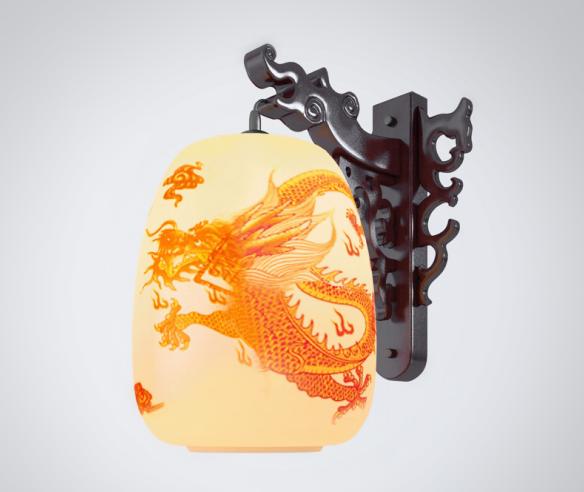 中式仿古壁灯3d模型下载
