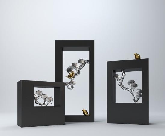 新中式风格摆件 3d模型下载