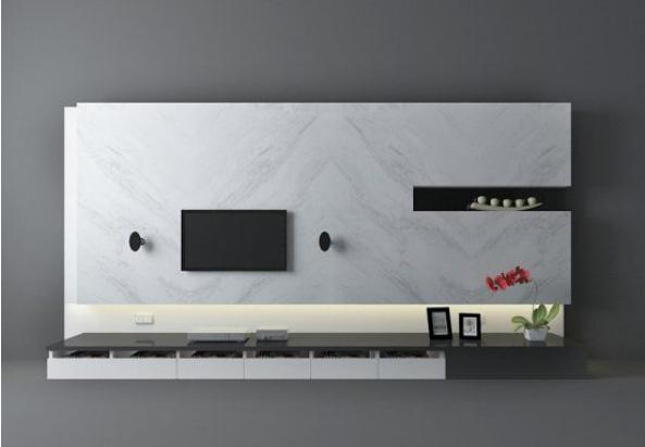 现代风格max墙体建3d模型下载
