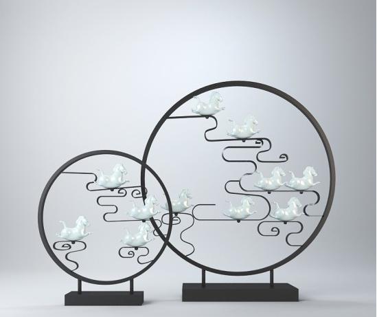 禅意雕塑摆件 3d模型下载