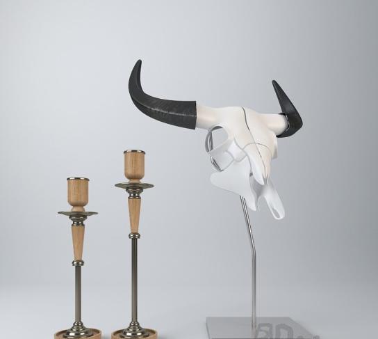 羊头雕塑摆件 3d模型下载