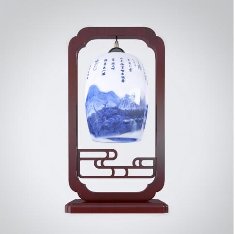 中式特色台灯3d模型下载