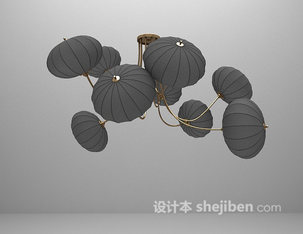 中式灯笼吊灯免费3d模型下载