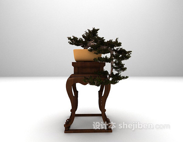 中式摆设架3d模型下载