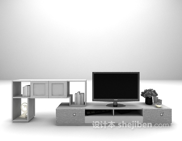 现代风格电视柜3d模型下载