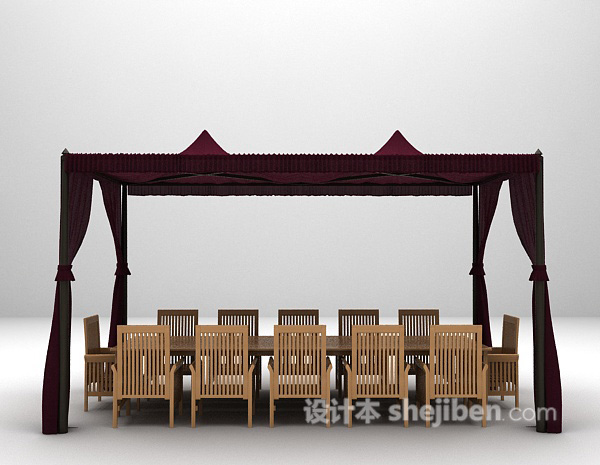 休闲桌椅组合推荐3d模型下载