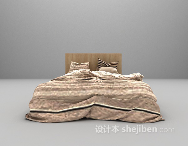 白色床3d模型下载