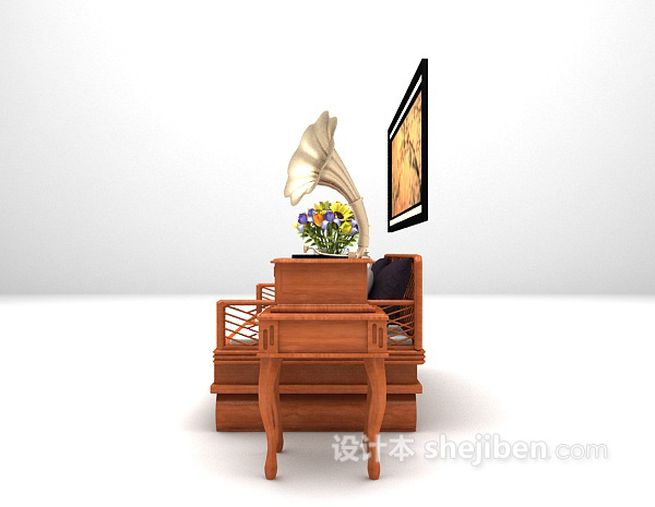 中式双人沙发大全3d模型下载
