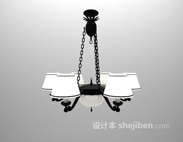 欧式铁艺吊灯3d模型下载