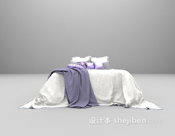 白色床大全3d模型下载