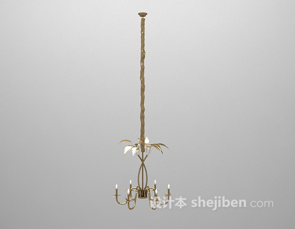 欧式长形吊灯3d模型下载