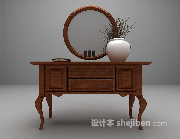 欧式边柜3d模型下载