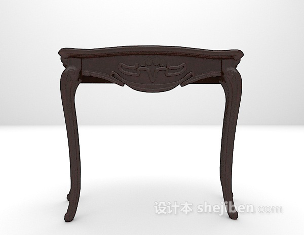 中式黑色玄关边几3d模型下载