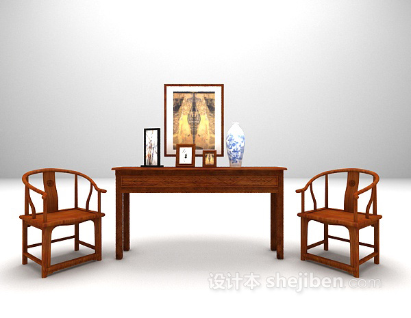 中式边柜3d模型下载