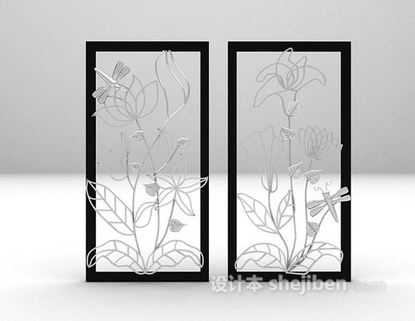 木质墙饰3d模型下载