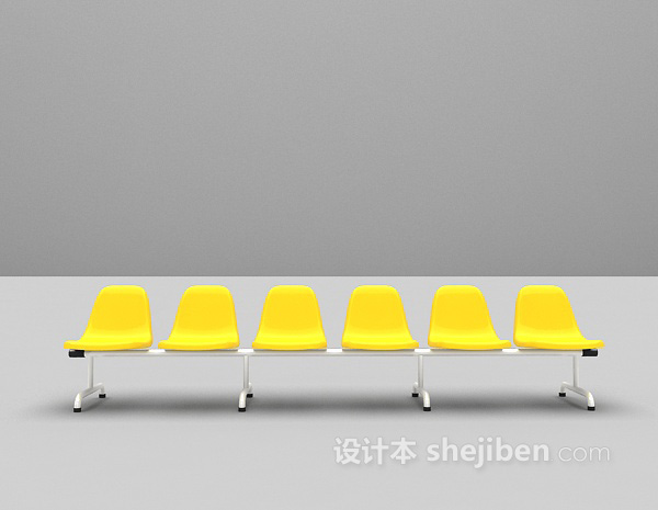 公共休闲椅3d模型下载