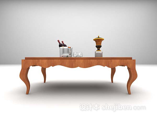 灰色茶几3d模型下载