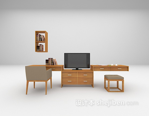 多功能书桌3d模型下载