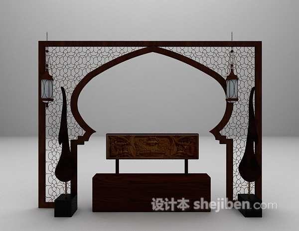 屏风3d模型下载