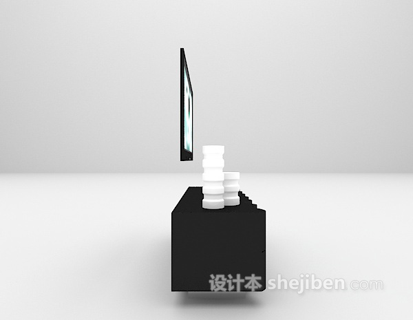 黑色电视柜欣赏3d模型下载