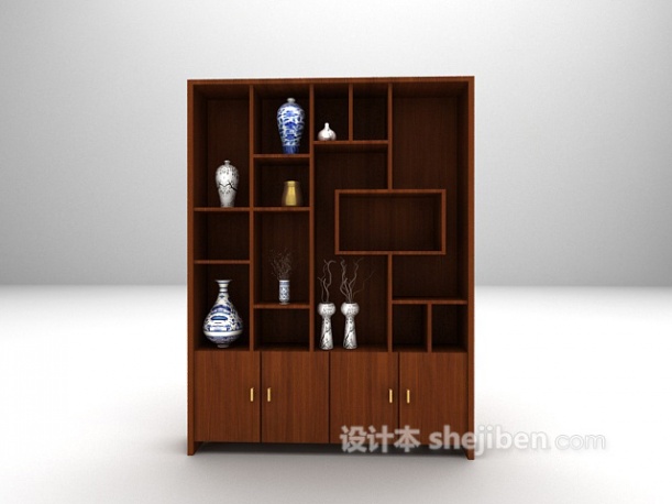 现代展示柜免费3d模型下载