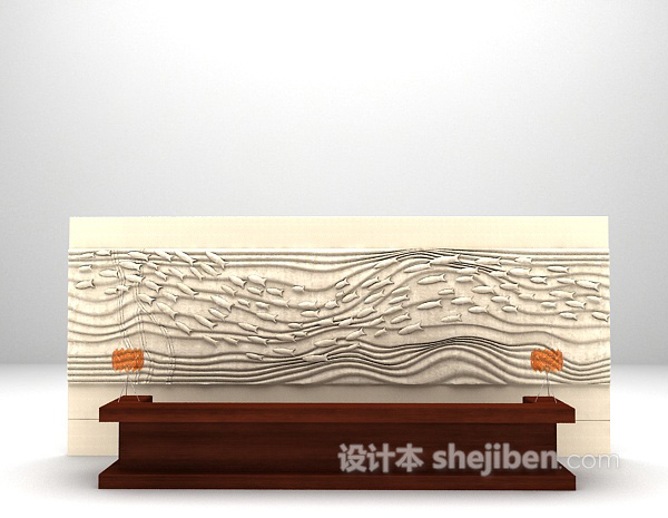 办公接待前台3d模型下载