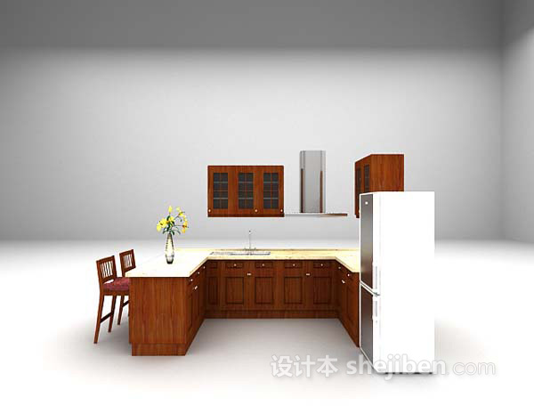 橱柜组合3d模型下载