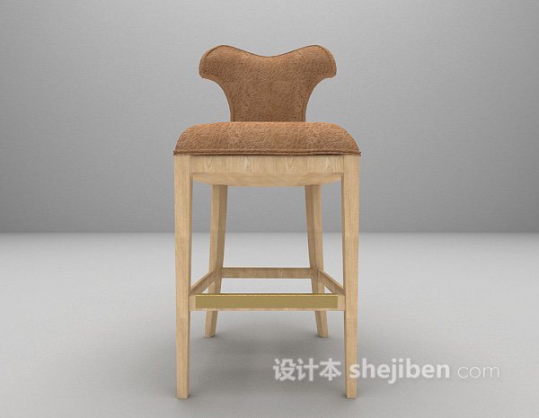 皮质吧台椅免费3d模型下载