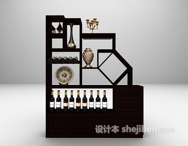 木质展示柜推荐3d模型下载