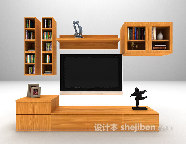 多功能电视柜3d模型下载