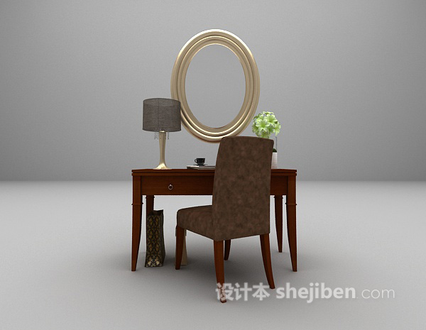 现代梳妆台3d模型下载