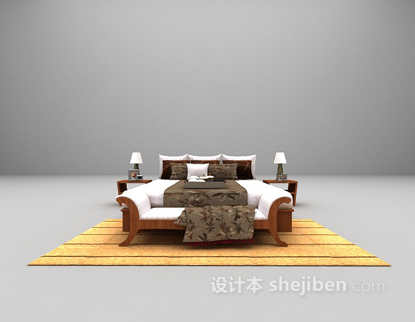 现代木质床大全3d模型下载