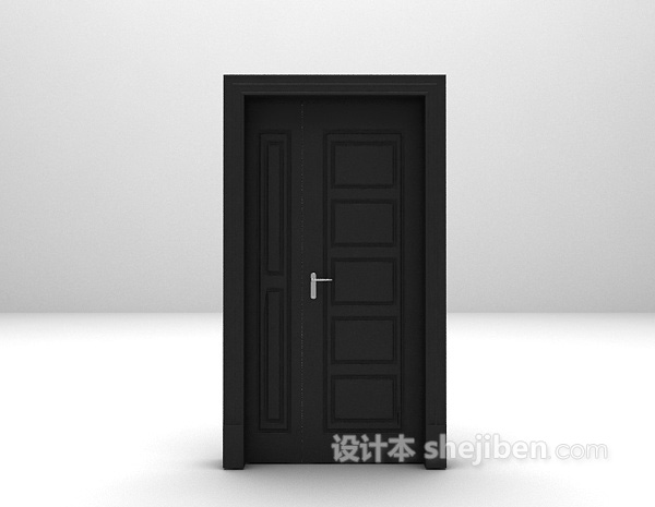 黑色木质门推荐3d模型下载