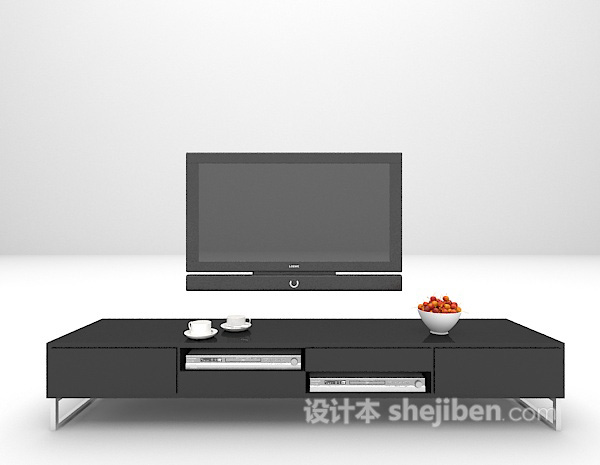 黑色电视柜推荐3d模型下载