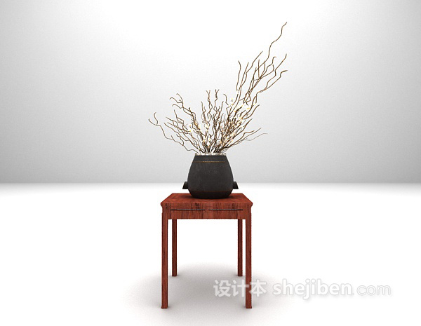棕色装饰架欣赏3d模型下载