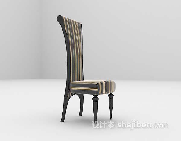 条纹布艺家居椅3d模型下载