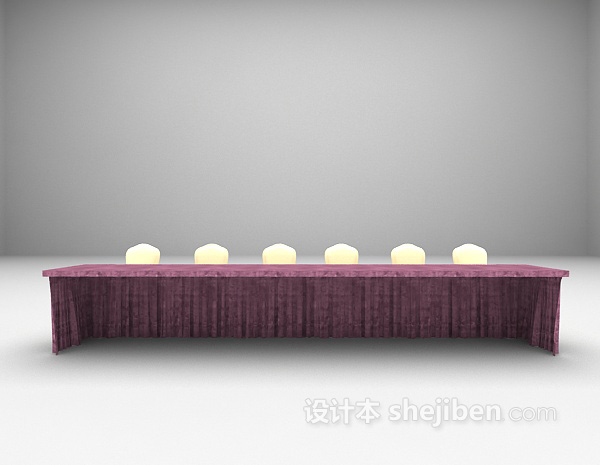 宾馆会议桌3d模型下载