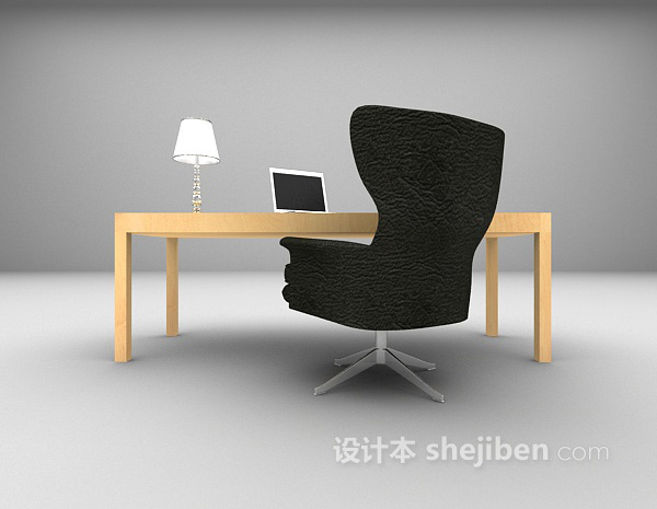 木质书桌3d模型下载