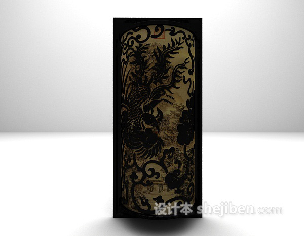 黑色壁灯3d模型下载
