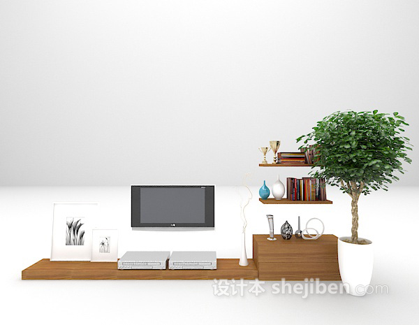 木质矮柜3d模型下载
