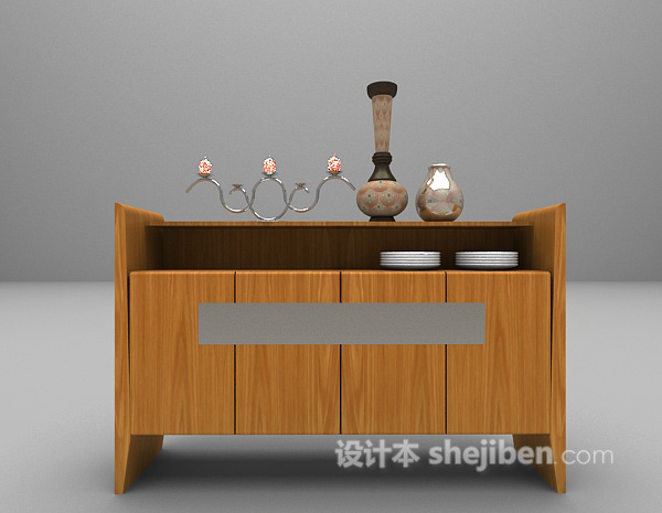 木质橱柜3d模型下载