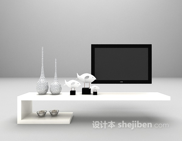 现代简约电视柜3d模型下载