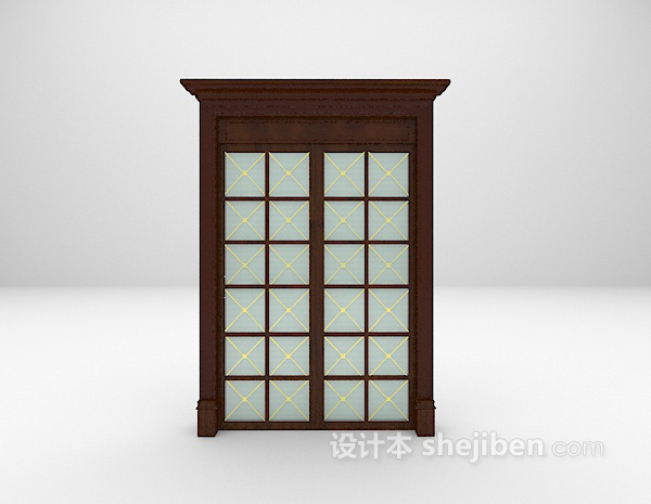 欧式玻璃门3d模型下载
