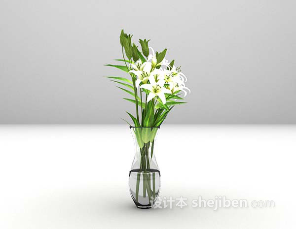 百合花3d模型下载