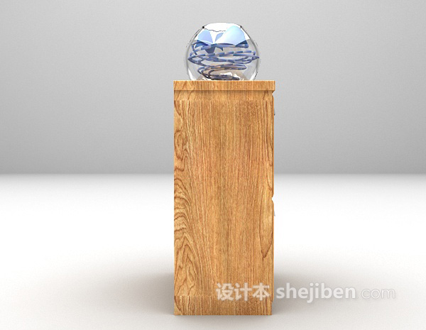木质边柜3d模型下载