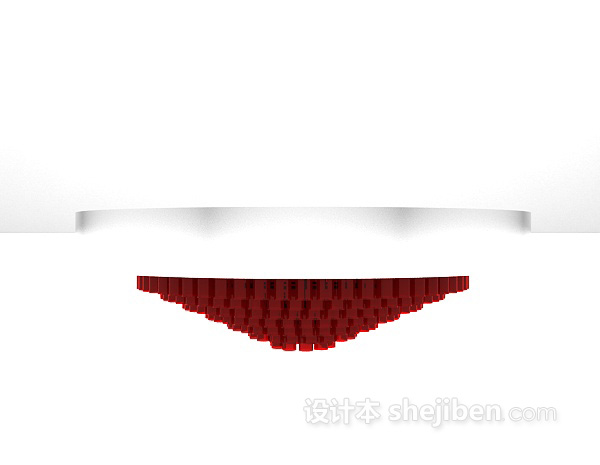红色吊灯3d模型下载