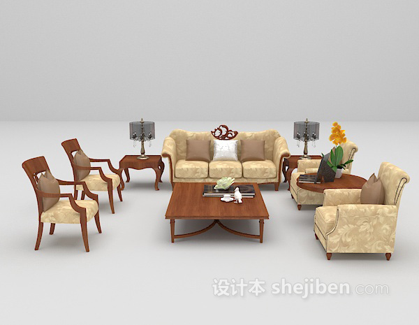 多人沙发3d模型下载