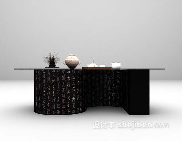 玻璃茶几3d模型下载