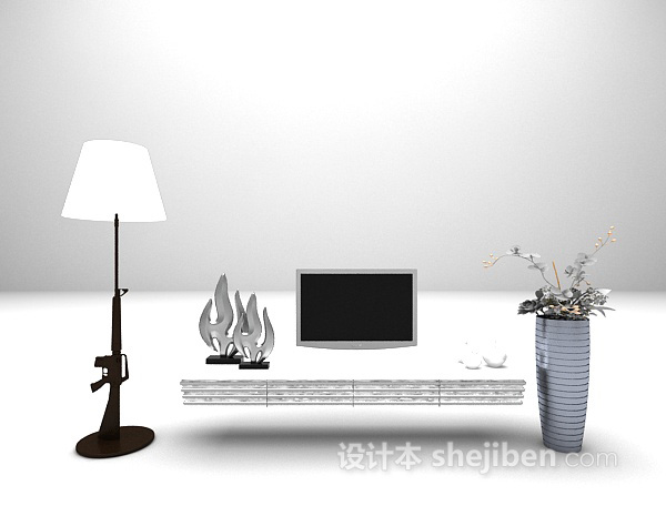 东南亚风情电视柜3d模型下载