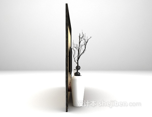 简欧电视墙3d模型下载